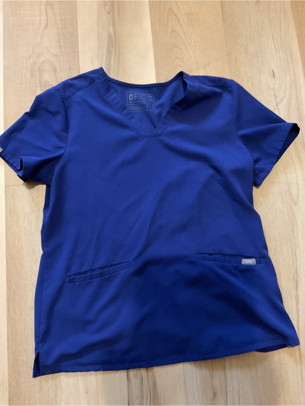 Figs Women's Royal Blue V-Neck Short Sleeve Scrub Top